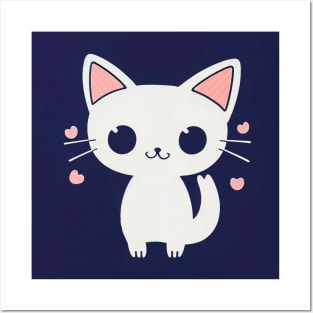 Cartoon cat character icon logo Posters and Art